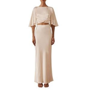 Shona Joy La Lune Bias Maxi Skirt and Twist Crop Top